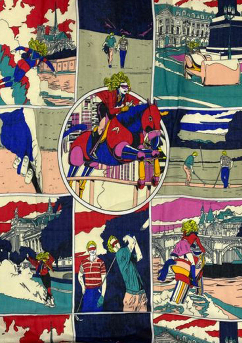 Pamut Sál-Kendő, 85 cm x 180 cm, Roy Lichtenstein - Style 60s Pop Art - Multilady.hu