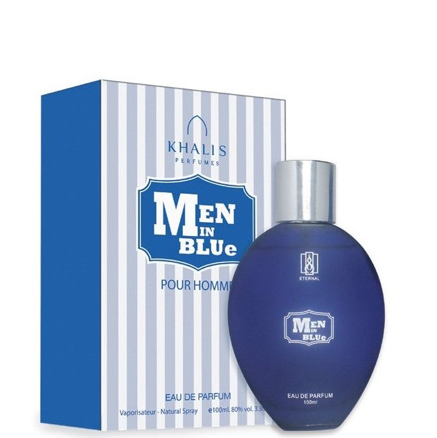 100 ml Eau de Perfume Men In Blue Borostyán és Cédrus Illat Férfiaknak