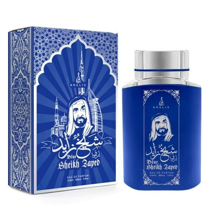 100 ml Eau de Perfume SHEIKH ZAYED BLUE Pézsmás Oud Illat Férfiaknak