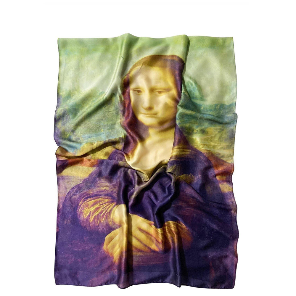 Selyem Sál-Kendő, 70 cm x 180 cm, Leonardo Da Vinci - Mona Lisa - Multilady.hu