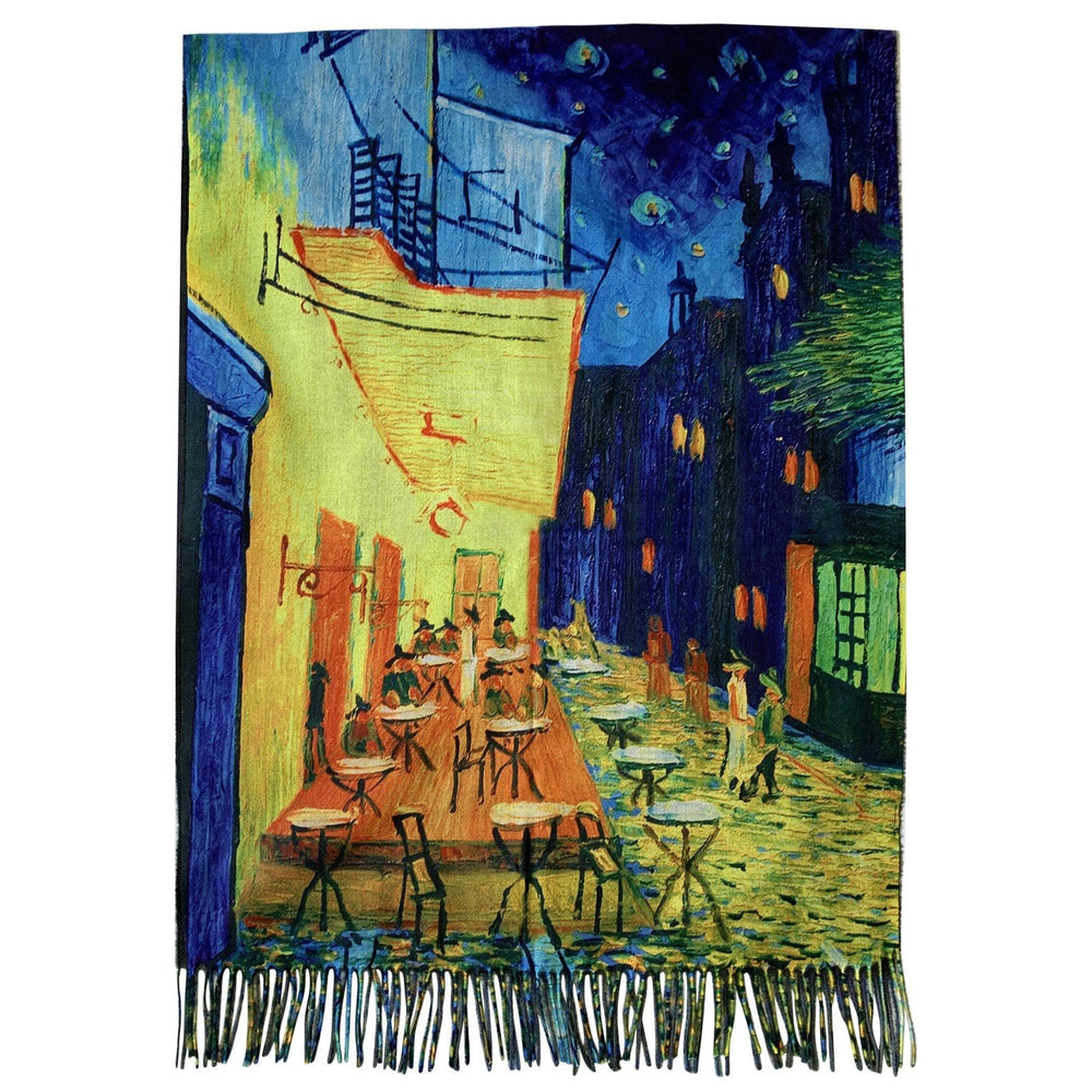 Gyapjú Sál-Kendő, 70 cm x 180 cm, Van Gogh - Cafe Terrace At Night - Multilady.hu