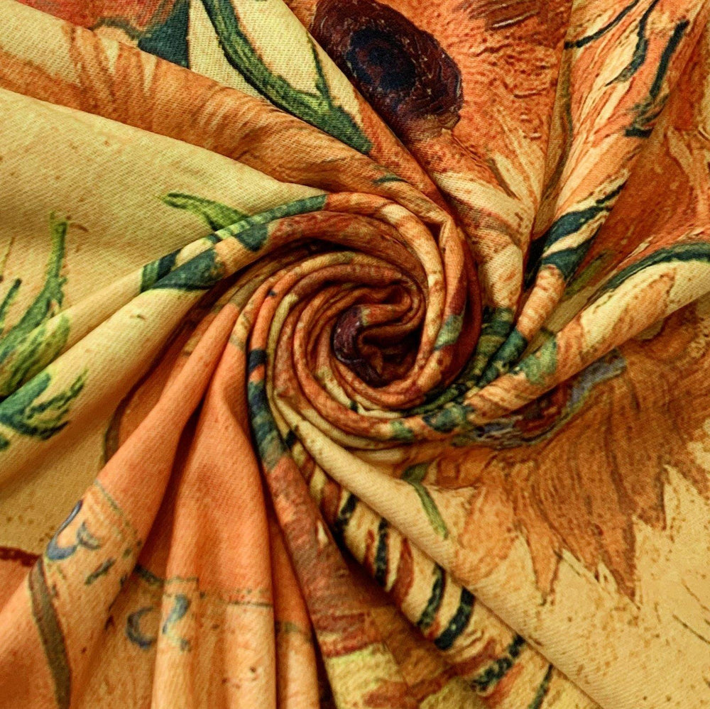 Gyapjú Sál-Kendő, 70 cm x 180 cm, Van Gogh - Sunflowers - Multilady.hu