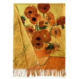 Gyapjú Sál-Kendő, 70 cm x 180 cm, Van Gogh - Sunflowers - Multilady.hu